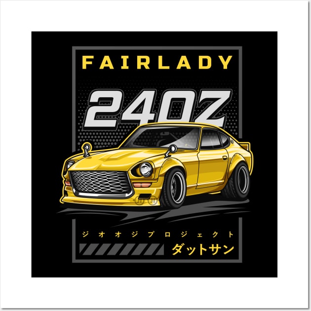 Vintage Car Fairlady 240Z (Yellow) Wall Art by Jiooji Project